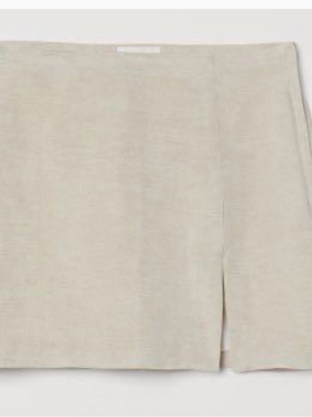 H&M Light Beige Linen-Blend mini skirt with Side Slit